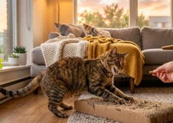 O que fazer quando o gato insiste em arranhar sofá e cadeiras diariamente