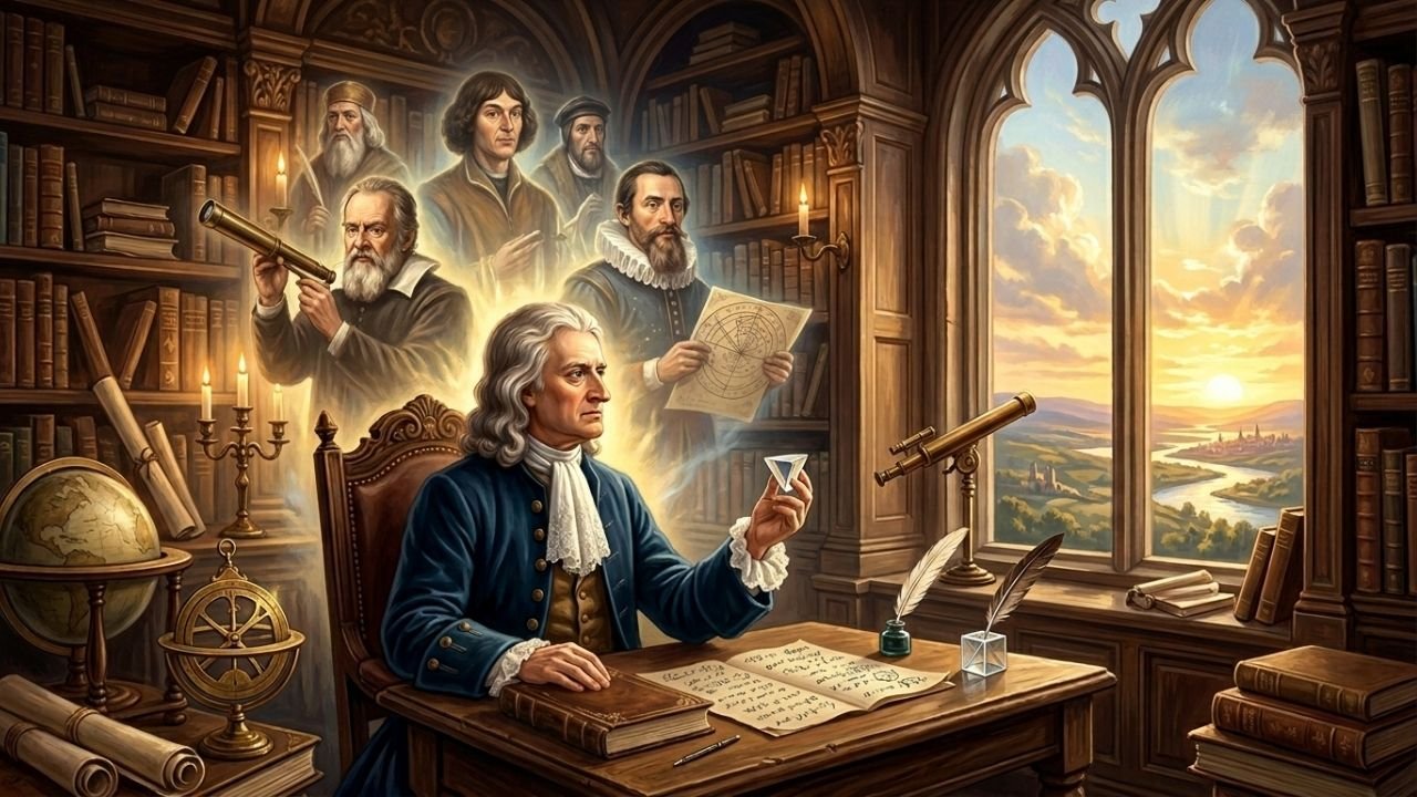 Isaac Newton, ao comentar ideias de Robert Hooke e outros antecessores, disse: "Se eu vi mais longe, foi por estar de pé sobre ombros de gigantes."
