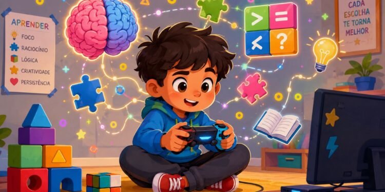 Como jogos eletrônicos ajudam as crianças a estimular seus cérebros
