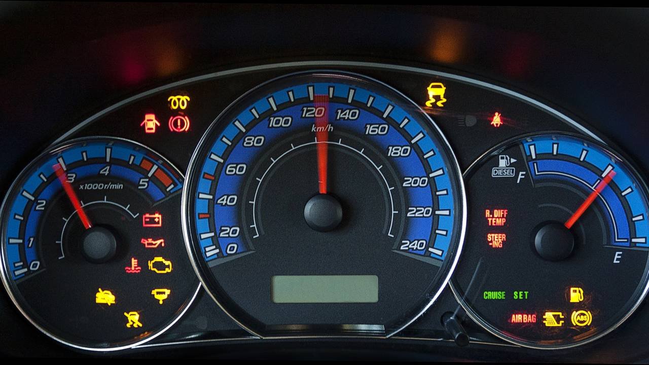 luzes do painel do carro