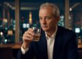 Bill Murray como Bob Harris em cena solitária no bar do hotel em Encontros e Desencontros