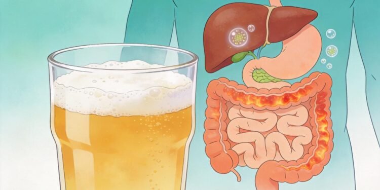 O que o consumo da cerveja realmente faz no intestino e no fígado