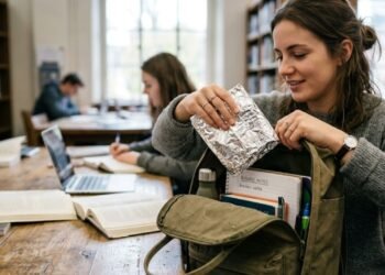 papel alumínio na mochila