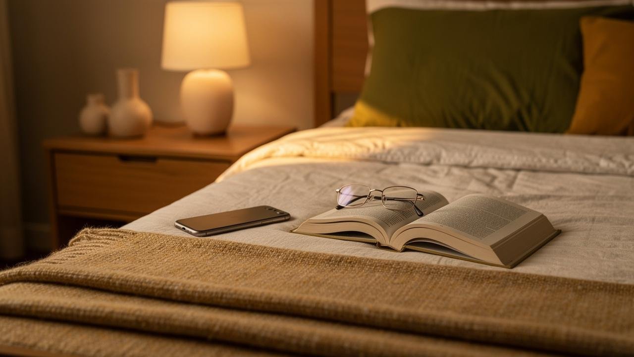 Livro impresso no quarto reforça higiene do sono e menos estímulo noturno.