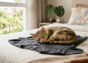 O que significa quando seu gato transforma suas roupas em cama e não quer outro lugar