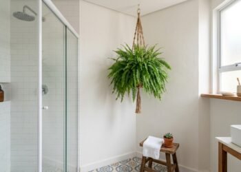 Paisagistas revelam a planta exata que você deve pendurar no canto do banheiro para sugar a umidade do chuveiro e impedir mofo na pintura