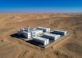 Instalação do reator nuclear de tório isolada no deserto de Gobi, na China, cercada por terreno árido