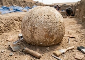Esfera grega de 2.100 anos encontrada em Israel e parece ter uma mensagem de provocação gravada