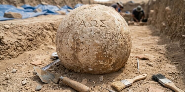 Esfera grega de 2.100 anos encontrada em Israel e parece ter uma mensagem de provocação gravada