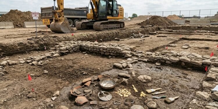 Pesquisadores estavam construindo uma rodovia e encontraram um assentamento celta perdido repleto de ouro e prata