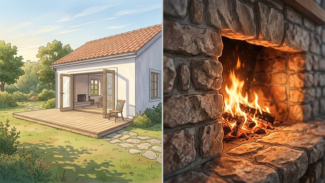 Casa de campo compacta com aparência de mansão
