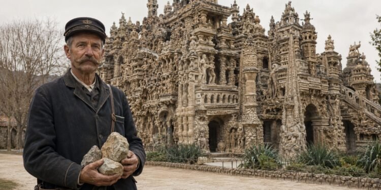Ferdinand Cheval dedicou 33 anos da própria vida para construir sozinho o Palais Idéal usando pedras recolhidas durante suas caminhadas.