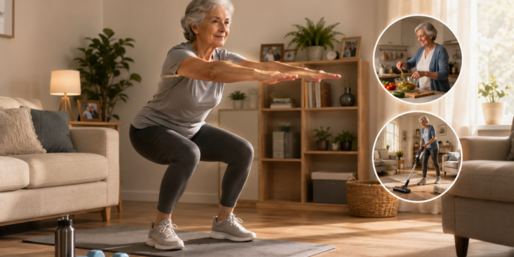 Uma rotina de 6 exercícios sem impacto para maiores de 60 anos que melhora mobilidade e ajuda no equilíbrio dentro de casa
