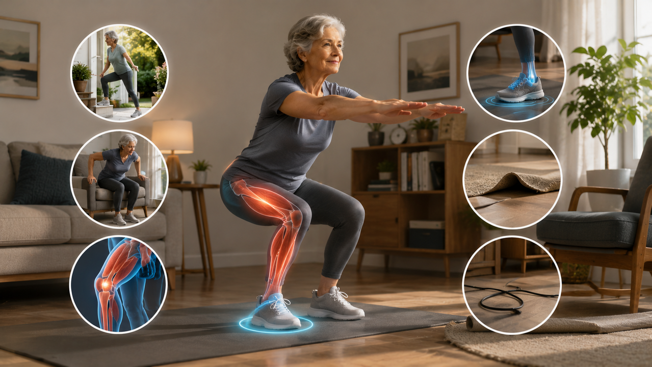 Uma rotina de 6 exercícios sem impacto para maiores de 60 anos que melhora mobilidade e ajuda no equilíbrio dentro de casa