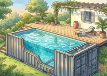 A piscina gigante feita com carcaça de navio
