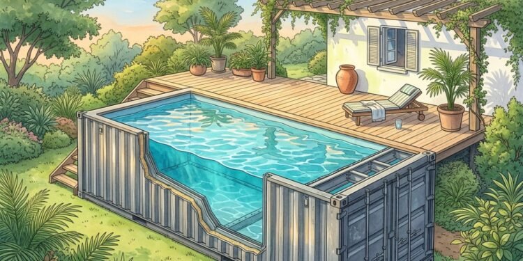 A piscina gigante feita com carcaça de navio