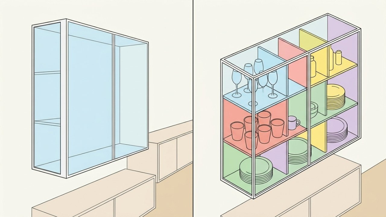 Cristaleira suspensa substitui vitrines tradicionais