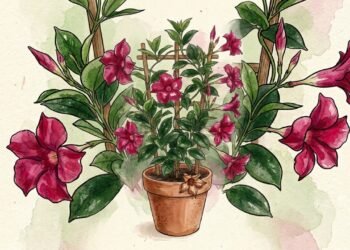 Quando as flores secam, um ajuste simples ajuda a dipladênia florir de novo