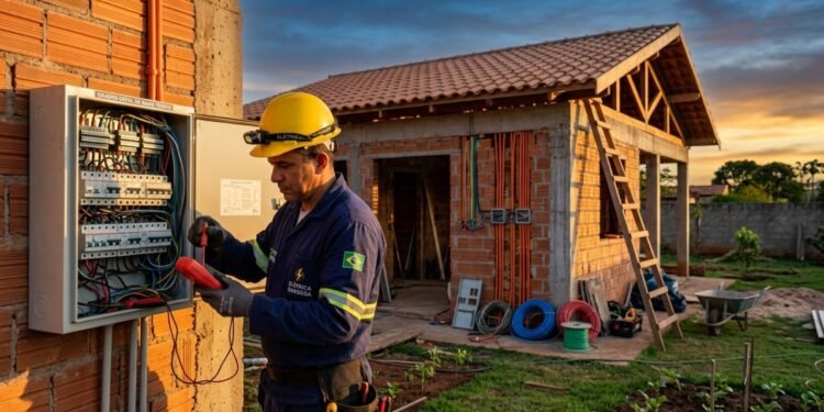 Quanto um eletricista cobra para fazer a instalação elétrica de uma casa de 55 m2 em 2026?