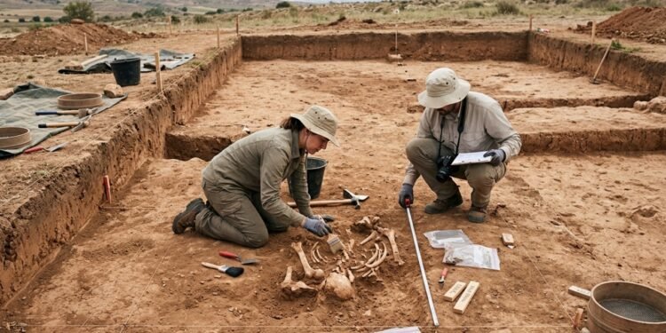 Arqueólogos abriram um buraco e encontraram os restos mortais de 37 pessoas em seu interior