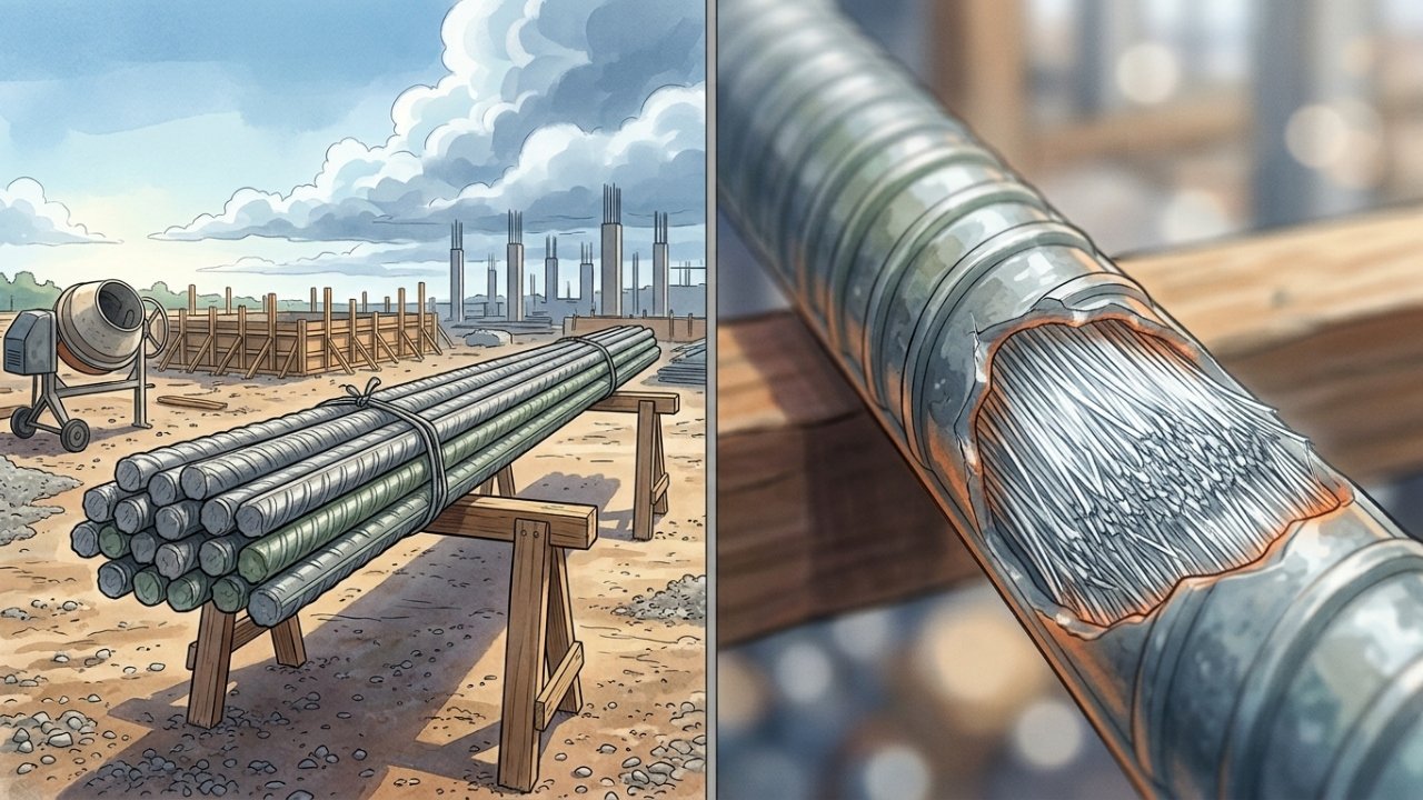 Vergalhão GFRP nas novas construções