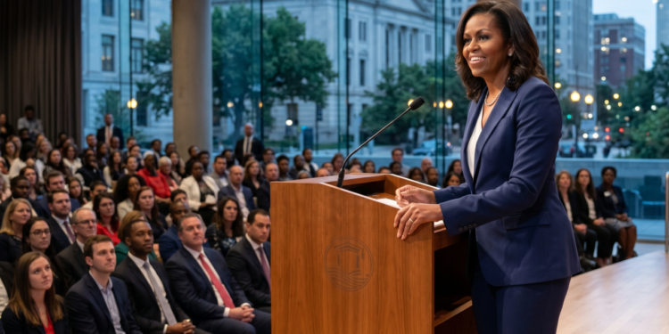 Frase do dia da advogada e ex-primeira-dama Michelle Obama: “Quando eles rebaixam o nível, nós elevamos o nosso”