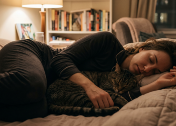 A psicologia aponta que pessoas que dormem com seus gatos compartilham um benefício emocional que poucas percebem