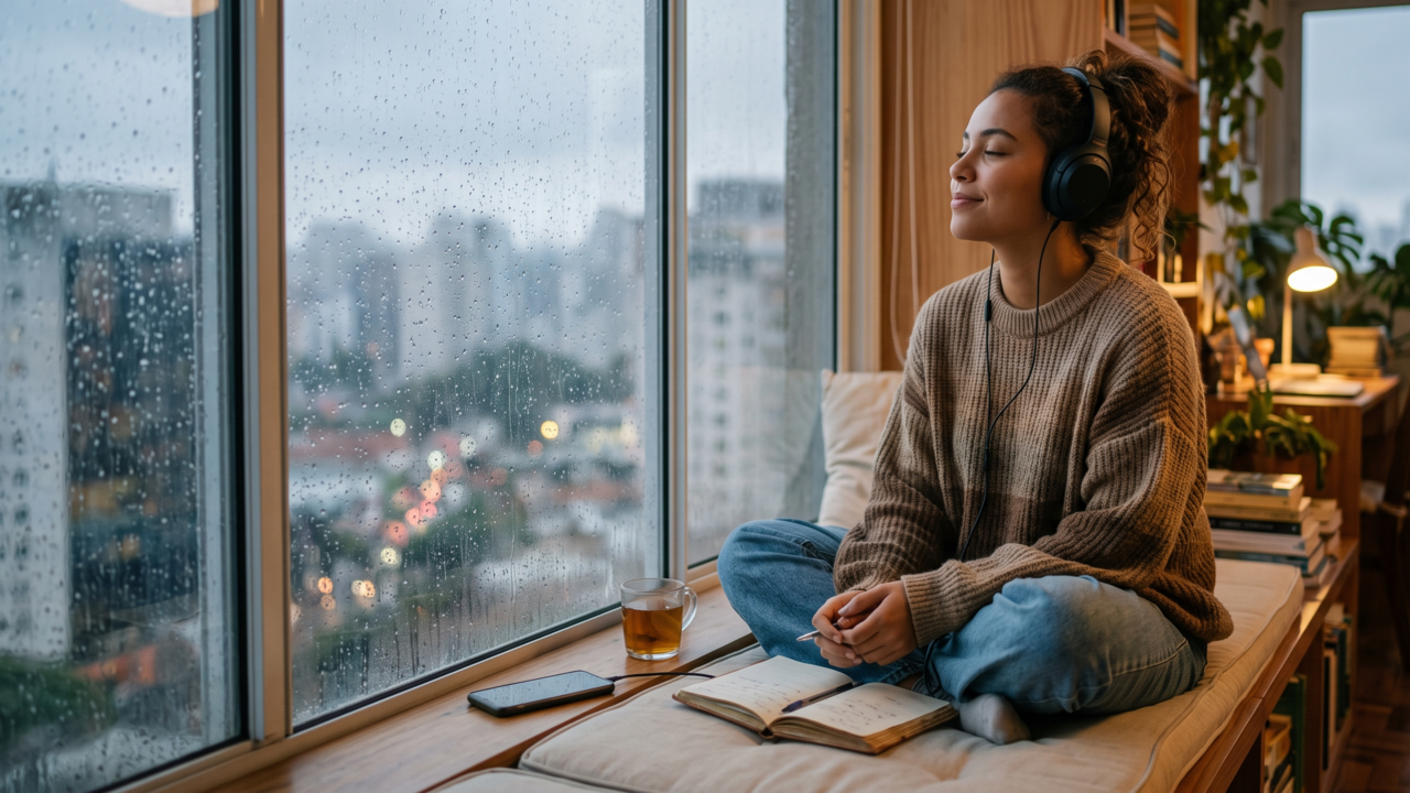 A psicologia afirma que pessoas que amam ouvir chuva por longos períodos não estão apenas sendo nostálgicas; pesquisas sobre sons naturais apontam associação com relaxamento leve e foco mais estável