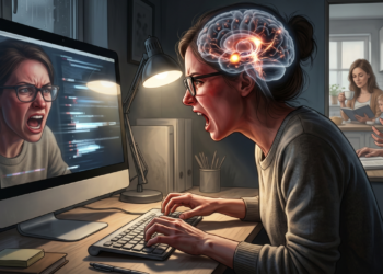 A neurociência diz que quem xinga o próprio computador o dia inteiro, mas se considera uma pessoa calma, pode estar treinando o cérebro para reagir no automático