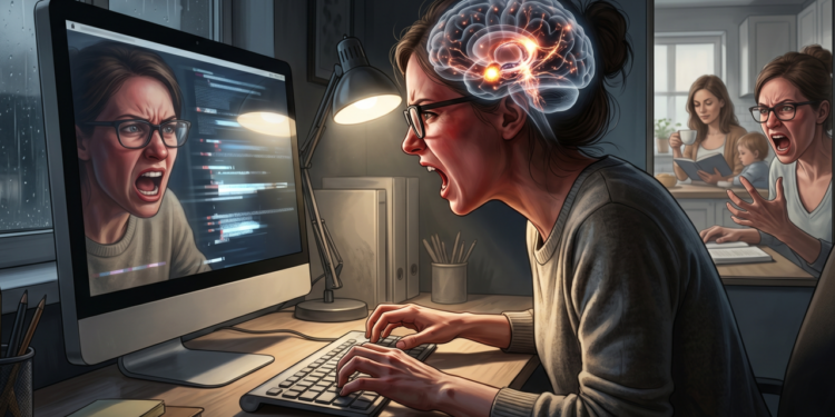 A neurociência diz que quem xinga o próprio computador o dia inteiro, mas se considera uma pessoa calma, pode estar treinando o cérebro para reagir no automático