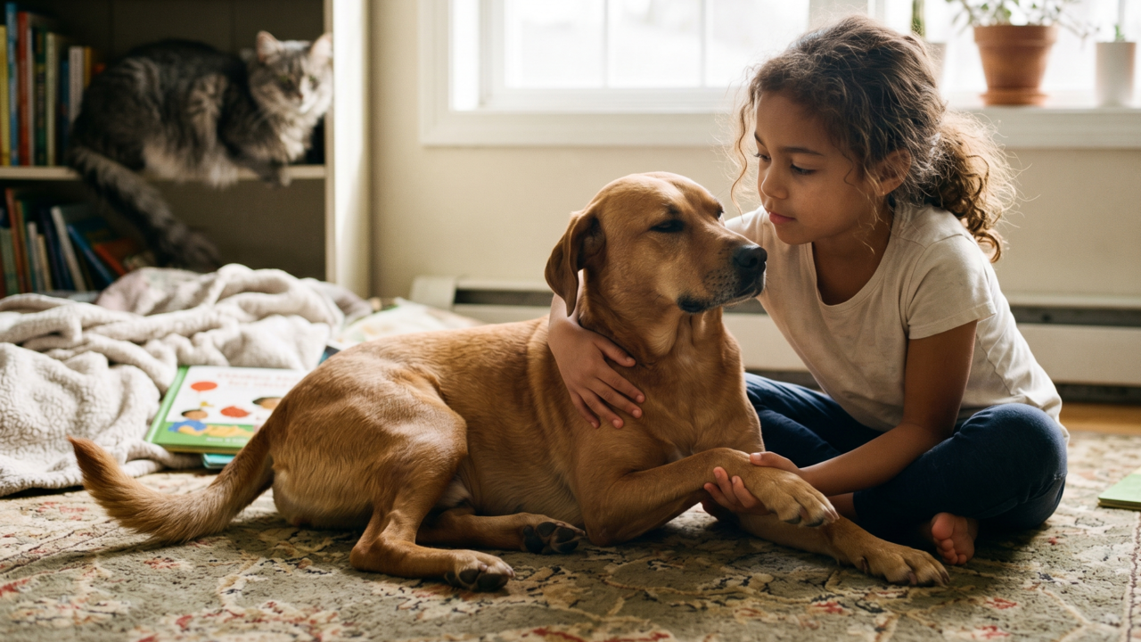 Estudos sugerem que conviver com animais na infância pode influenciar empatia, vínculo afetivo e percepção emocional ao longo da vida