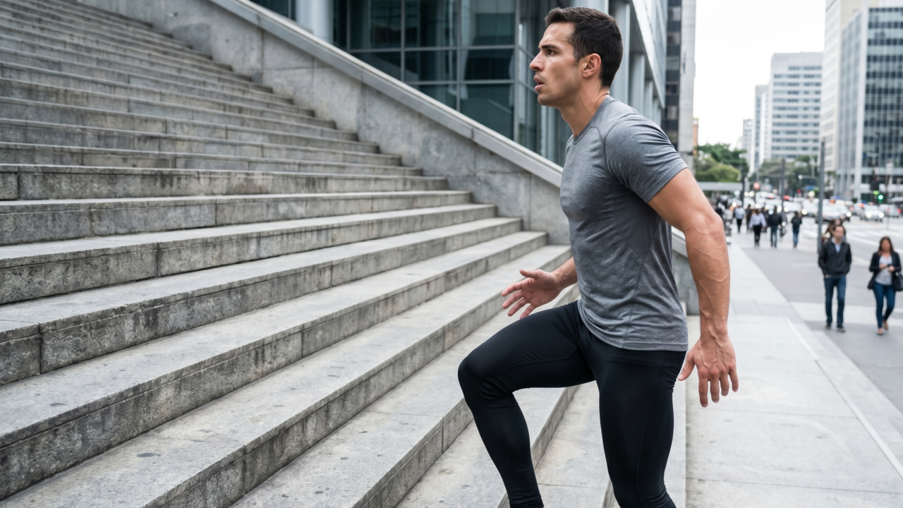 Subir escadas queima mais calorias que caminhar no plano, mas o efeito só cresce com ritmo constante por pelo menos 10 minutos