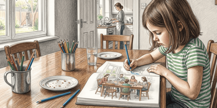 Estudos mostram que crianças que desenham cenas do dia a dia desenvolvem melhor atenção aos detalhes, não por talento artístico, mas porque treinam observação, foco visual e organização mental