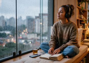 A psicologia afirma que pessoas que amam ouvir chuva por longos períodos não estão apenas sendo nostálgicas; pesquisas sobre sons naturais apontam associação com relaxamento leve e foco mais estável