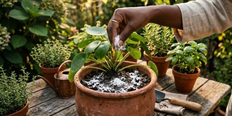 Polvilhando bicarbonato de sódio em vasos e no jardim: para que serve e por que é recomendado