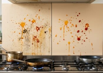 A tinta errada na parede da cozinha pode transformar marcas de mão e gordura em problema permanente