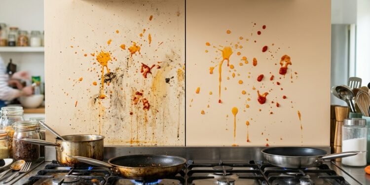 A tinta errada na parede da cozinha pode transformar marcas de mão e gordura em problema permanente