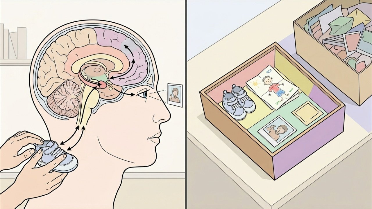 A psicologia por trás do hábito de guardar lembranças da infância dos filhos
