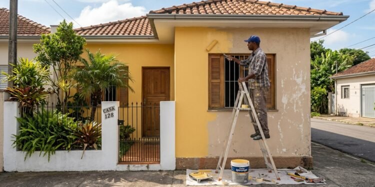 Quanto um pintor cobra para pintar uma casa de 75 m2 em 2026?