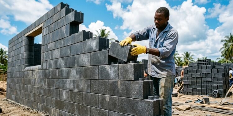 Eles criam tijolos com plástico reciclado que permitem a construção de casas em apenas cinco dias