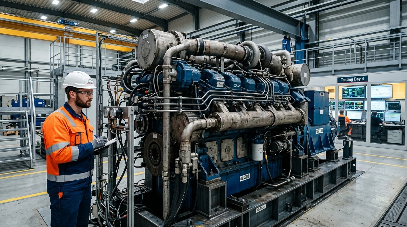 Primeira vez no mundo: motor gigante movido 100% a hidrogênio é ligado e já abastece a rede elétrica da Espanha