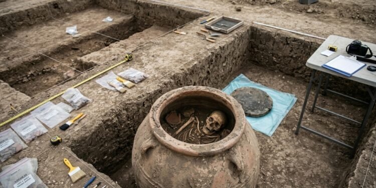 Arqueólogos abrem jarro de pedra misterioso e encontram restos mortais de 3.700 anos