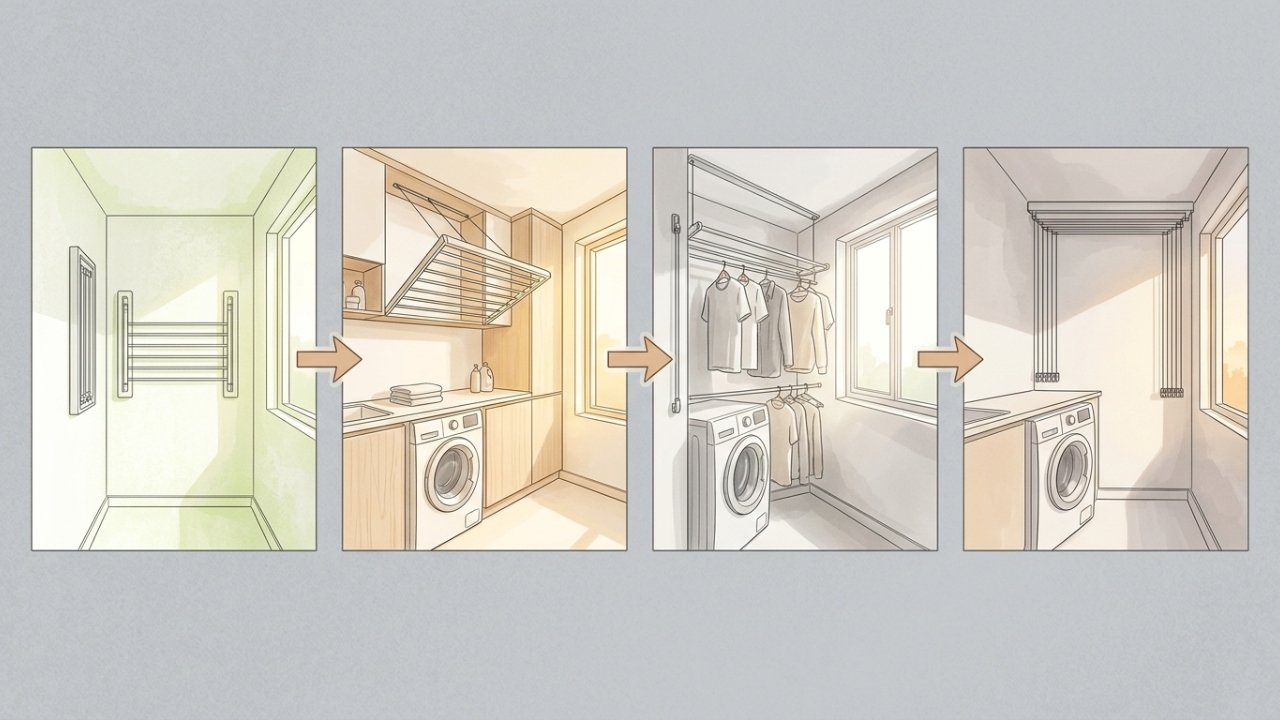 Os designers de interiores concordam com o substituto ideal para o varal dobrável: como aproveitar o espaço de forma fácil e rápida