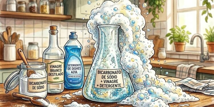 Misturar bicarbonato de sódio, vinagre e detergente: por que é recomendado e para que é usado
