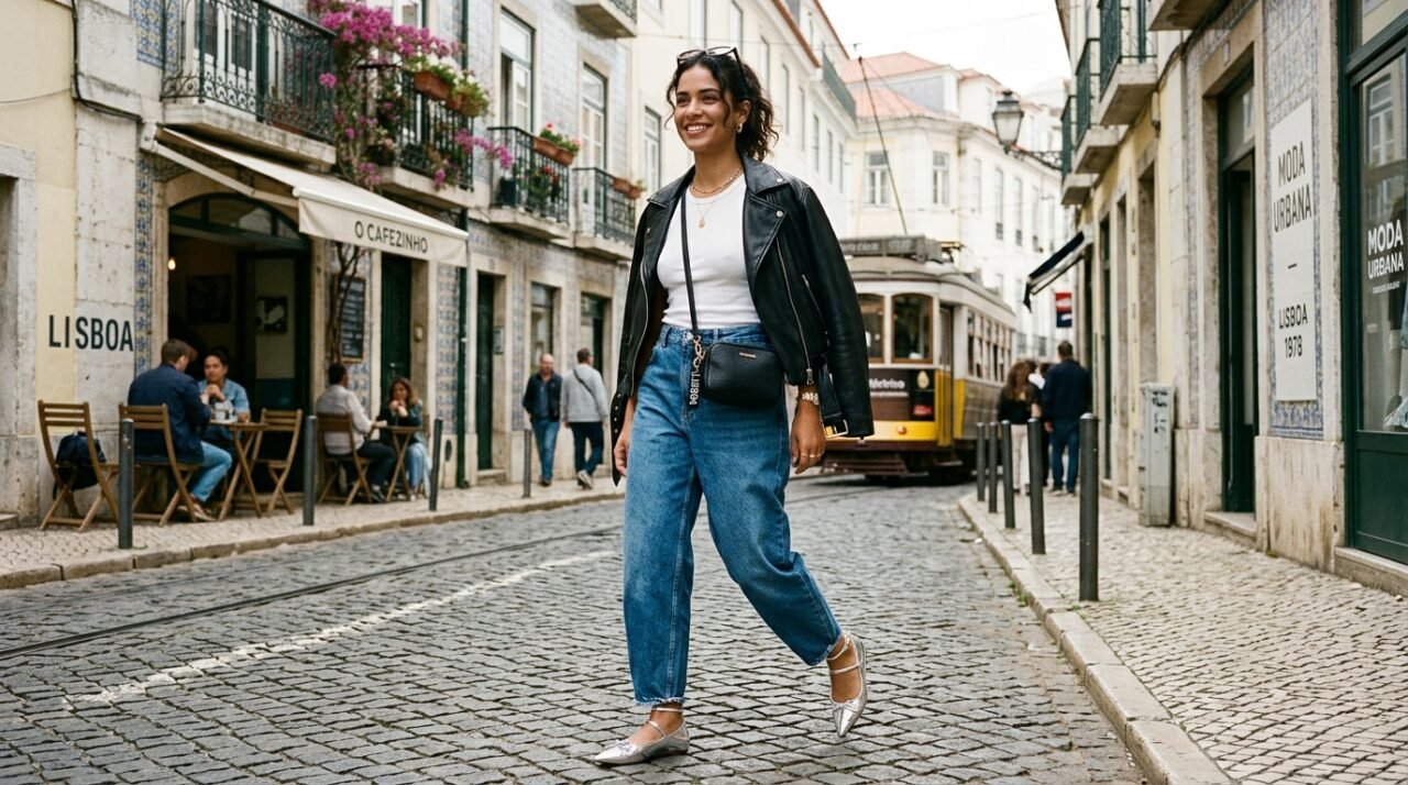 calça jeans barril