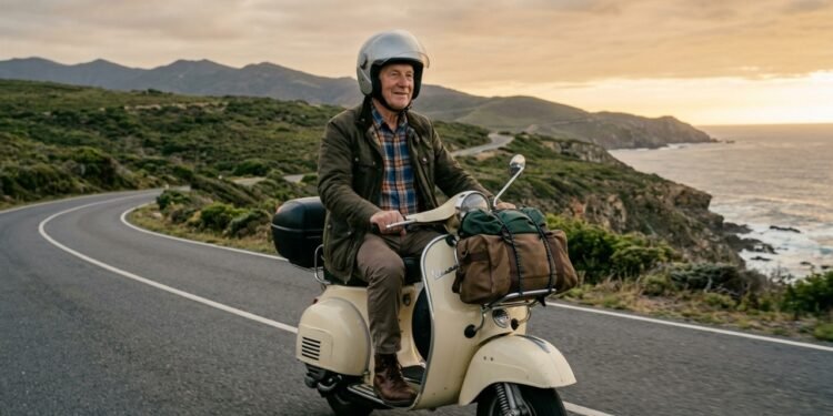 O aposentado de 66 anos que viajou para mais de 40 países em uma Vespa
