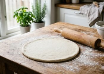 A maneira mais fácil de abrir uma massa de pizza em formato uniforme