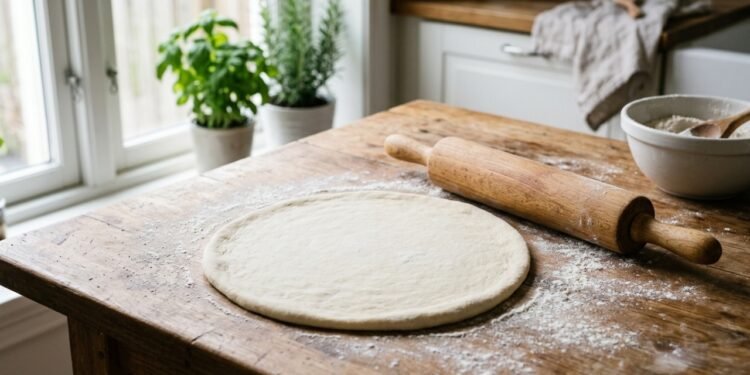 A maneira mais fácil de abrir uma massa de pizza em formato uniforme