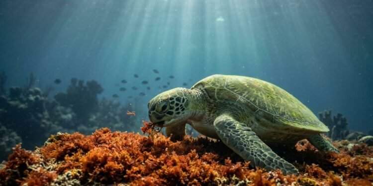 Como as tartarugas marinhas acabam com o avanço de uma alga invasora nos recifes do Havaí