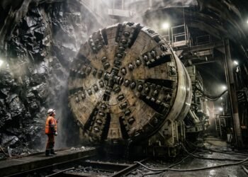 Tuneladora gigante que abriu túnel de 9 km na Geórgia